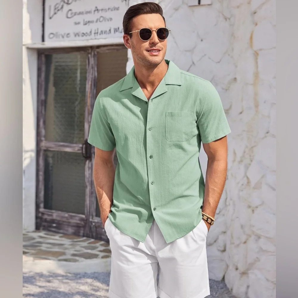 linen button down shirt